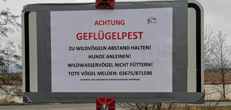 Hinweisschild der Veterinärbehörde am Speicher Rohof