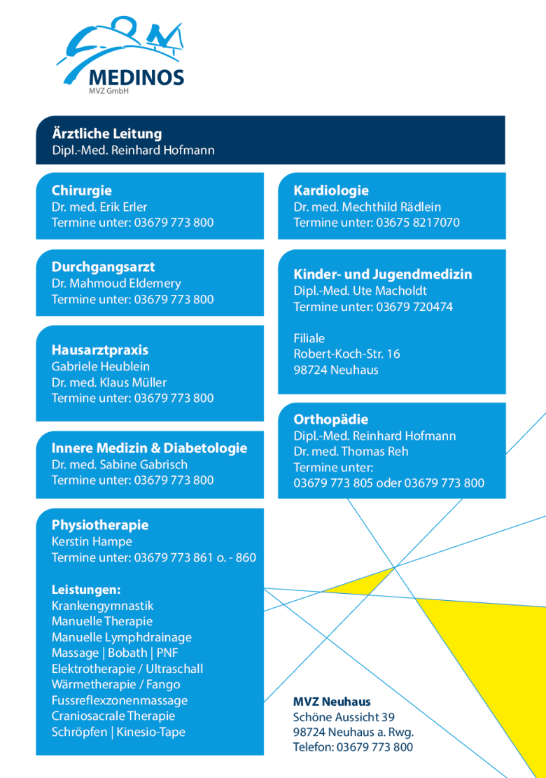 MVZ Neuhaus_Grafik_Leistungsspektrum und Kontakt