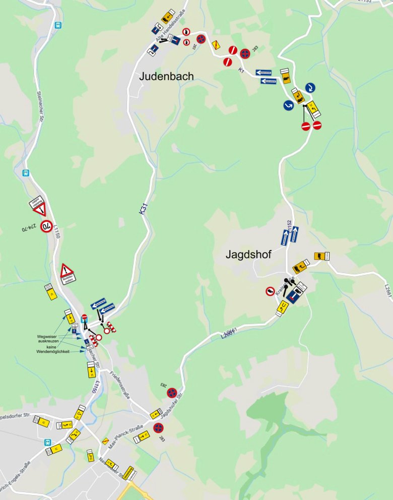 Der Umleitungsplan für die Baumaßnahme an der K 31